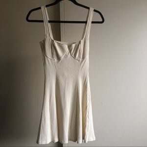 Planet Blue Cream Corset Skater Dress